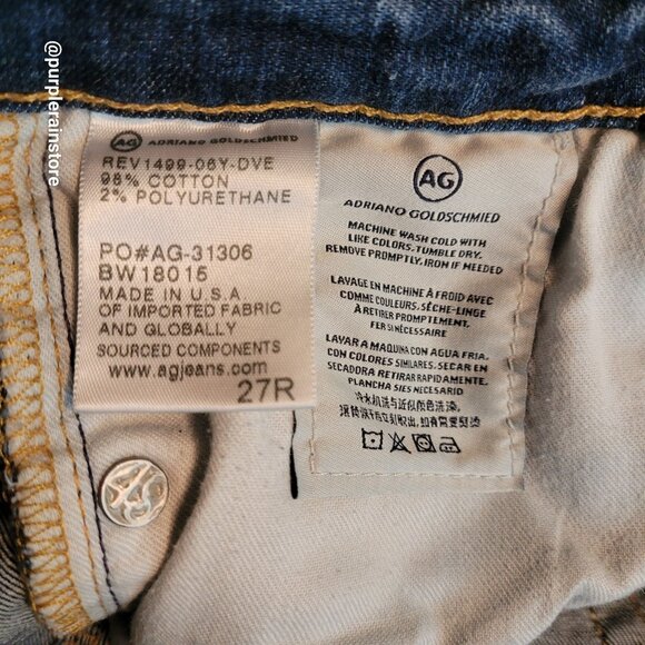 AG Adriano Goldschmied Jeans 27 R Middi Ankle Mid Rise Legging Medium Dark Wash - Picture 6 of 12